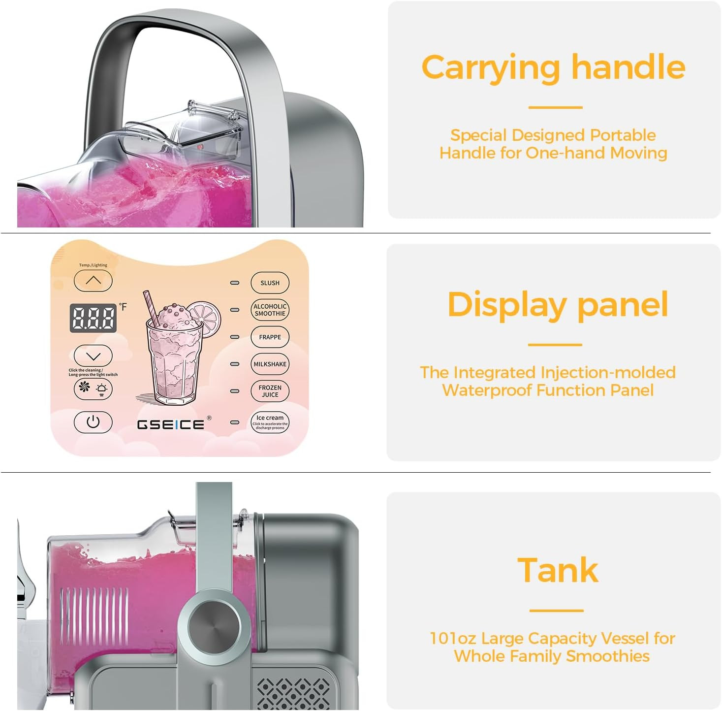 Slushie Machine, 2 in 1 Soft Serve Ice Cream Maker for Home, No Ice Needed, 6 Pr