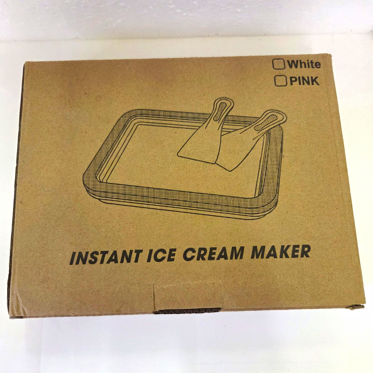 Instant Ice Cream Maker SUS304 Stainless Steel Tray, 2 Green Spatulas, Manual