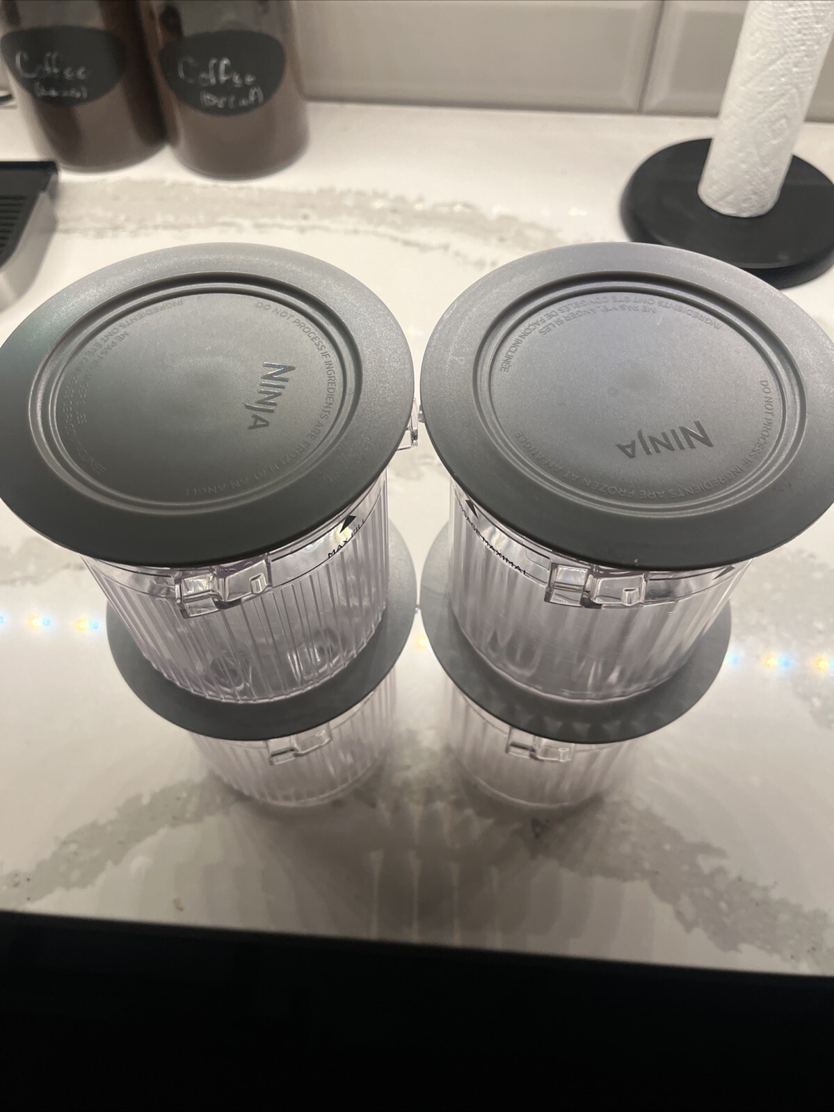 4 Ninja CREAMi Breeze Pints Nc200 & Nc100 series with gray lids Replacement