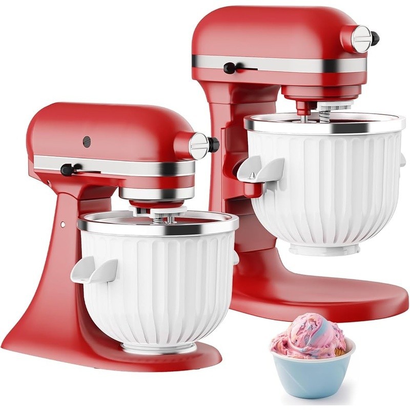 Kitchenaid Ice Cream Maker Attachment 2 Quart Large Batch Dessert Machine New