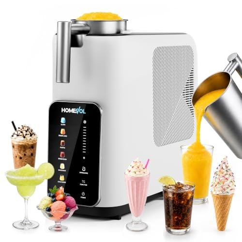3-in-1 Slushie Machine, Ice Cream Maker & Frozen Drink Maker with 7 White