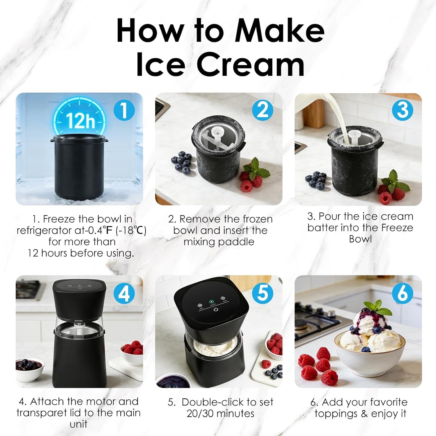 KITOART Ice Cream Maker Machine, Premium Electric Ice Cream Mini Maker Machine