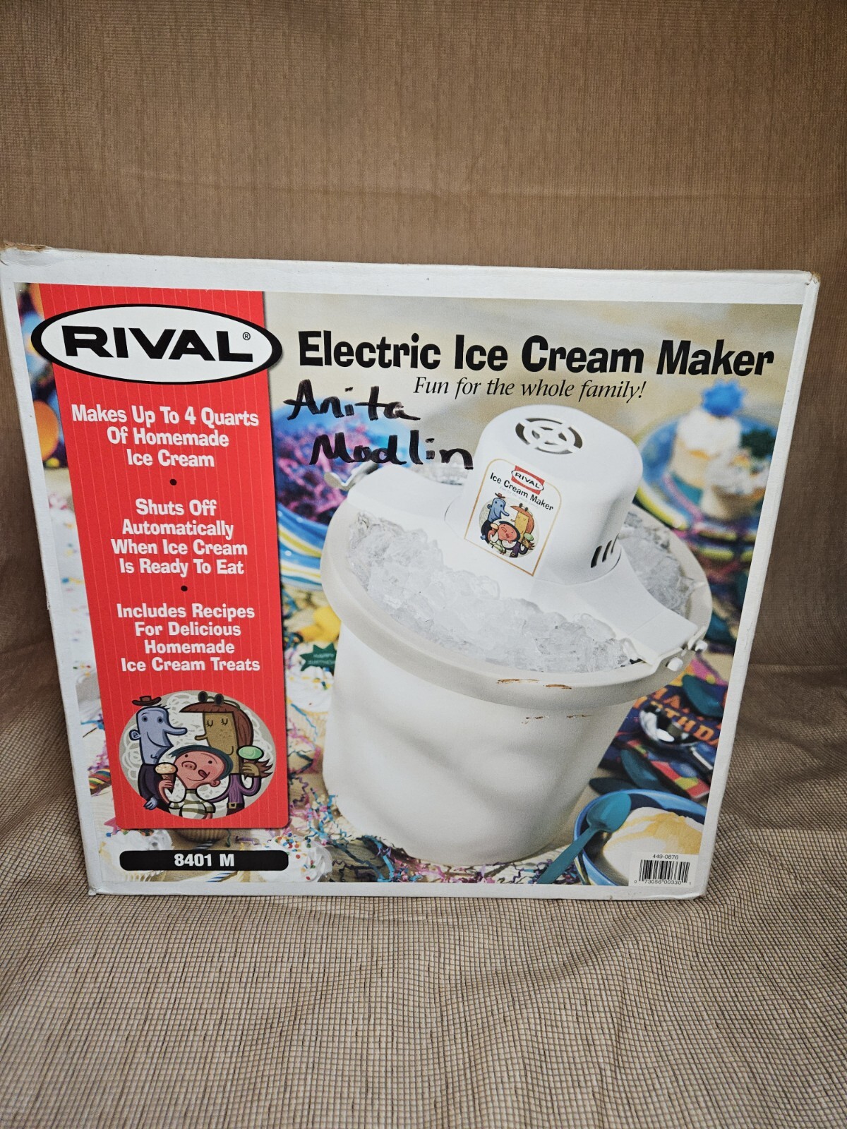Rival Ice Cream & Yogurt Freezer Maker 8401M USA 4 Quart Electric Used 1 Time