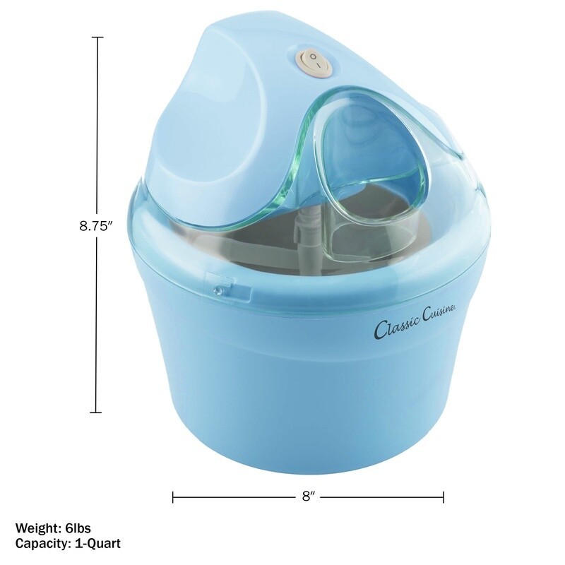 Electric Ice Cream Maker Gelato Sorbet Frozen Yogurt Easy to Use Compact Design