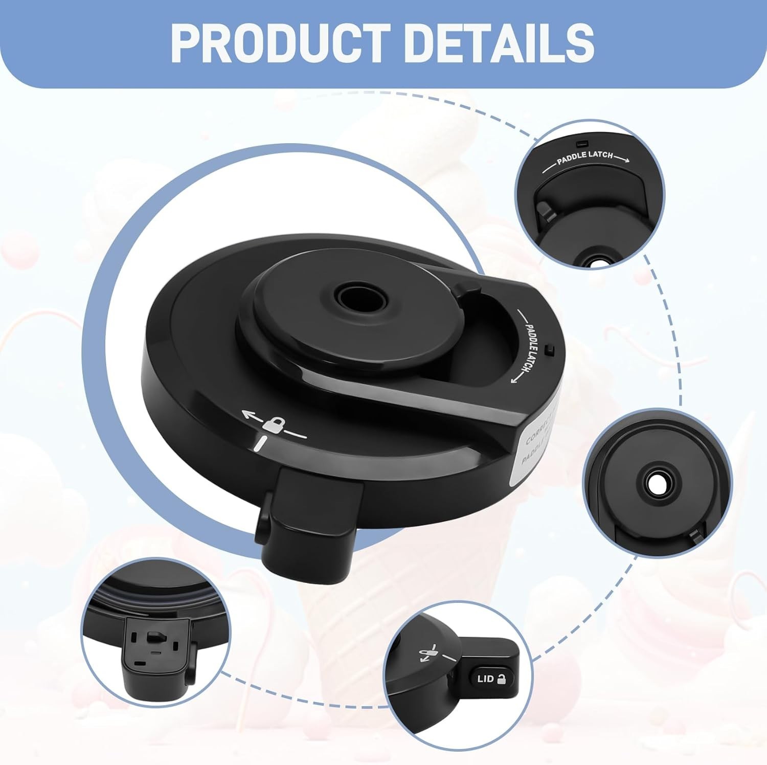 Outer Bowl Lid for Ninja Ice Cream Maker Creami Replacement Lid Fit NC300 NC301