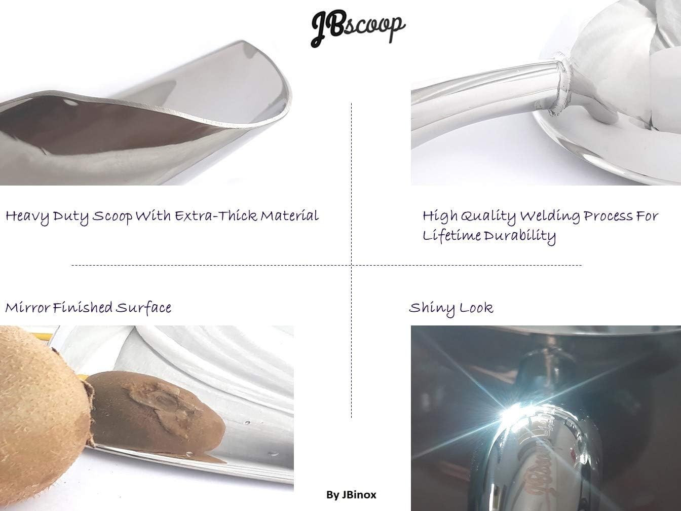 Stainless Steel Scoop for ice, 9.6 Inch Metal Food Scoop Kitchen Bar Party