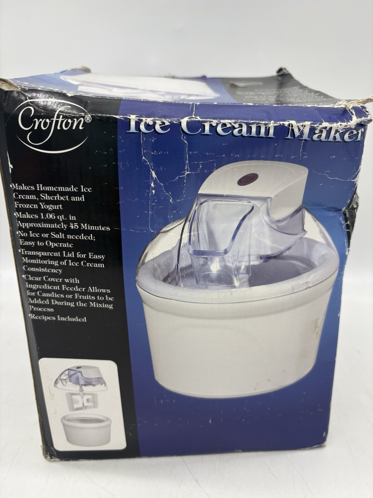 New CROFTON 1 QUART ICE CREAM YOGURT MAKER ITEM# 6139-12 MODEL GT-EM-02-US