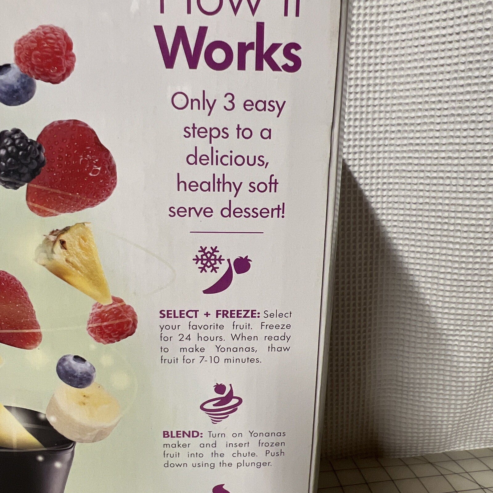 Dole Yonanas Soft Serve Maker Black Silver Frozen Fruit Healthy Dessert Maker