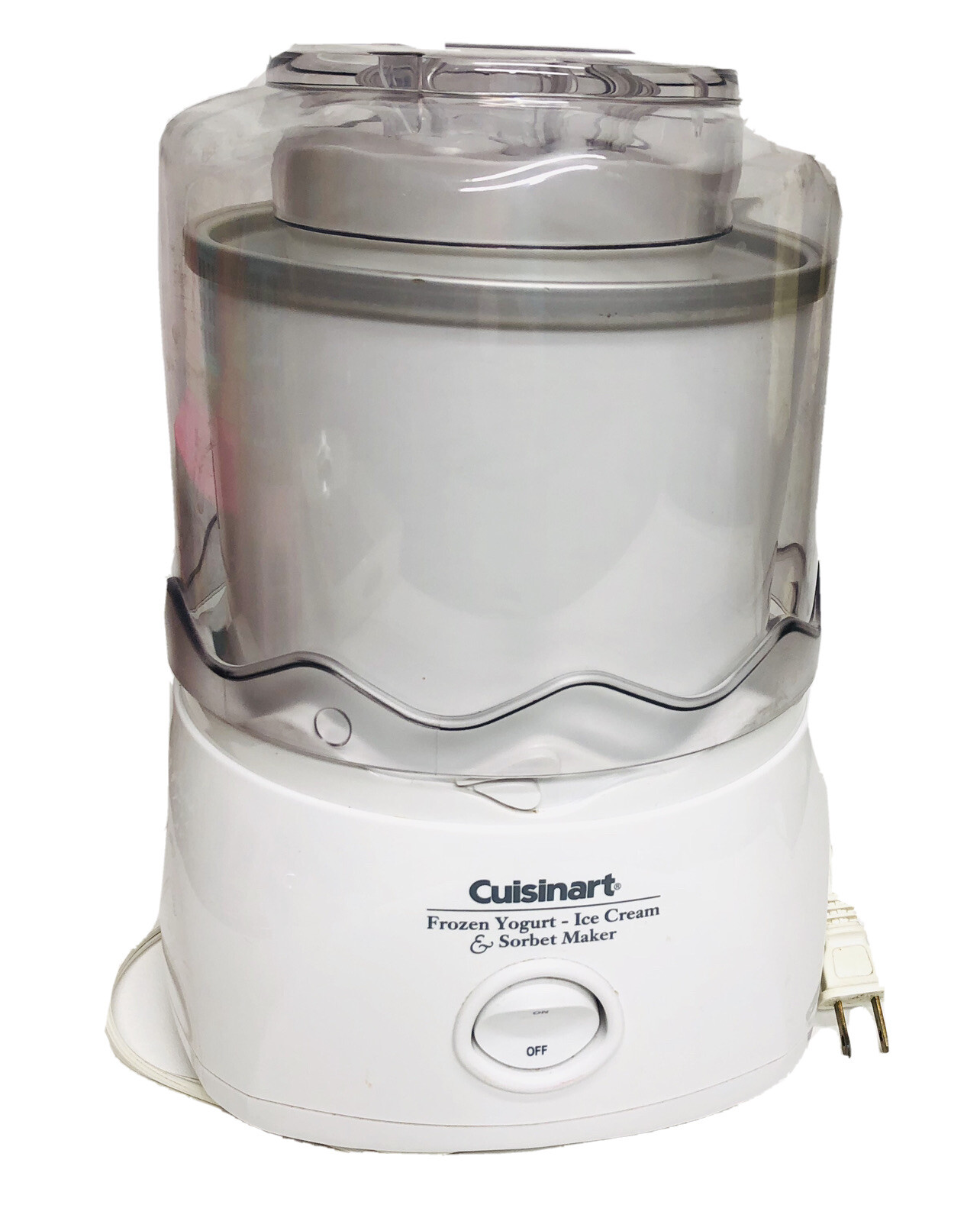 Cuisinart White Frozen Yogurt Ice Cream and Sorbet Maker ICE-20 Tested Works
