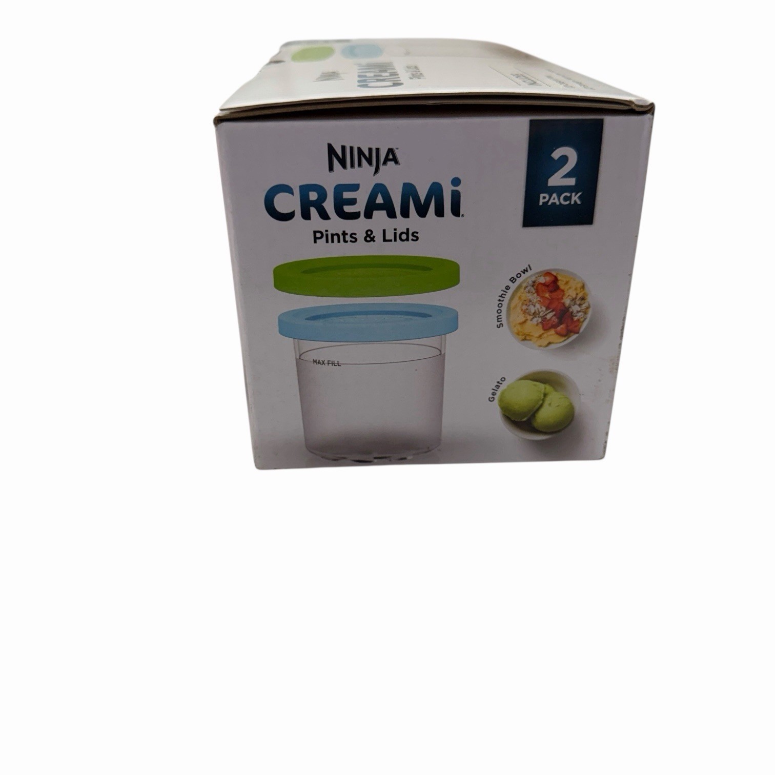 Ninja CREAMi 2 Pack Lime Aqua Pints with Lids for Ice Cream Gelato Sorbet