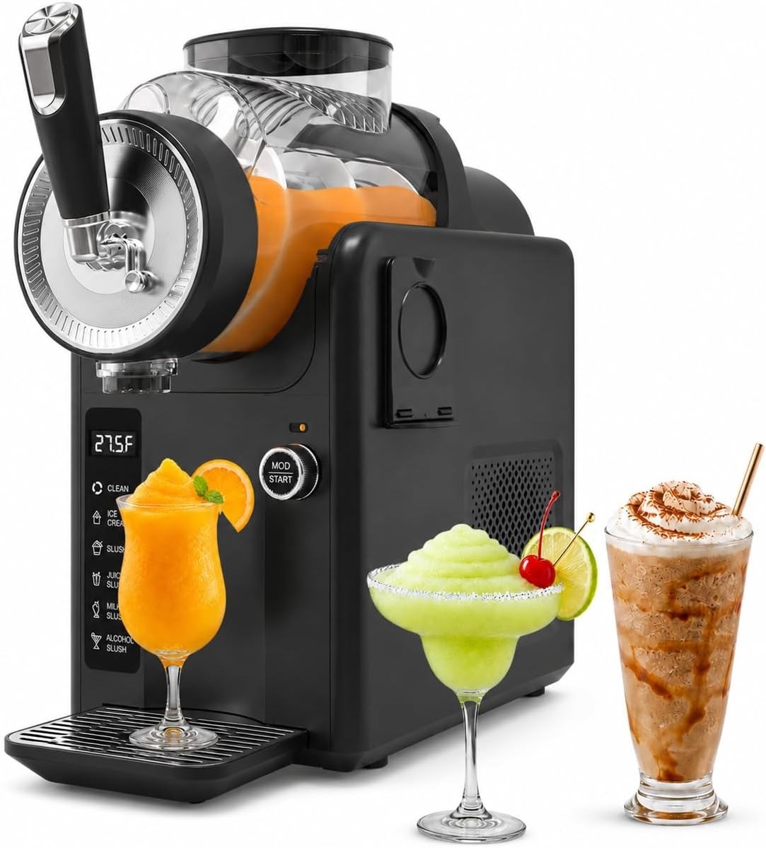 Slushie Machine No Ice Needed 2-in-1 Frozen Drink & Soft Serve Ice Cream Maker