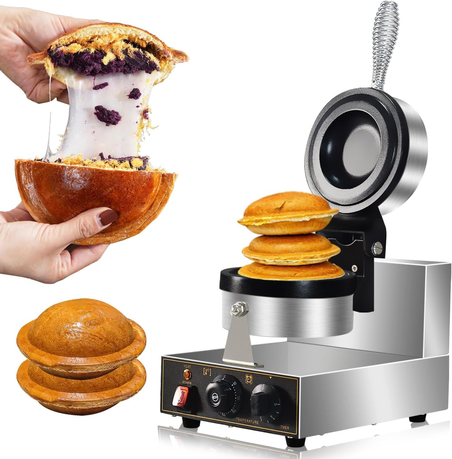 Ice Cream Burger Maker, UFO Burger Maker, Ice Cream Filling Waffle Maker, Hambur
