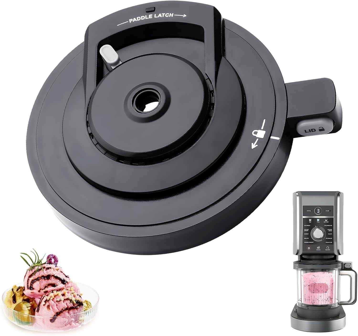 New BLTNATQ Outer Bowl Lid NC500 /501 Ninja Creami Deluxe Compat. Replacement