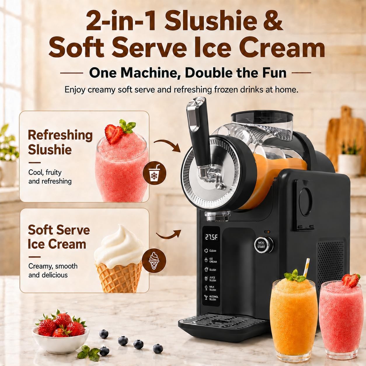 GreenPan Frost Ice Cream Maker & Slushie Machine Soft Serve Sorbet Margaritas