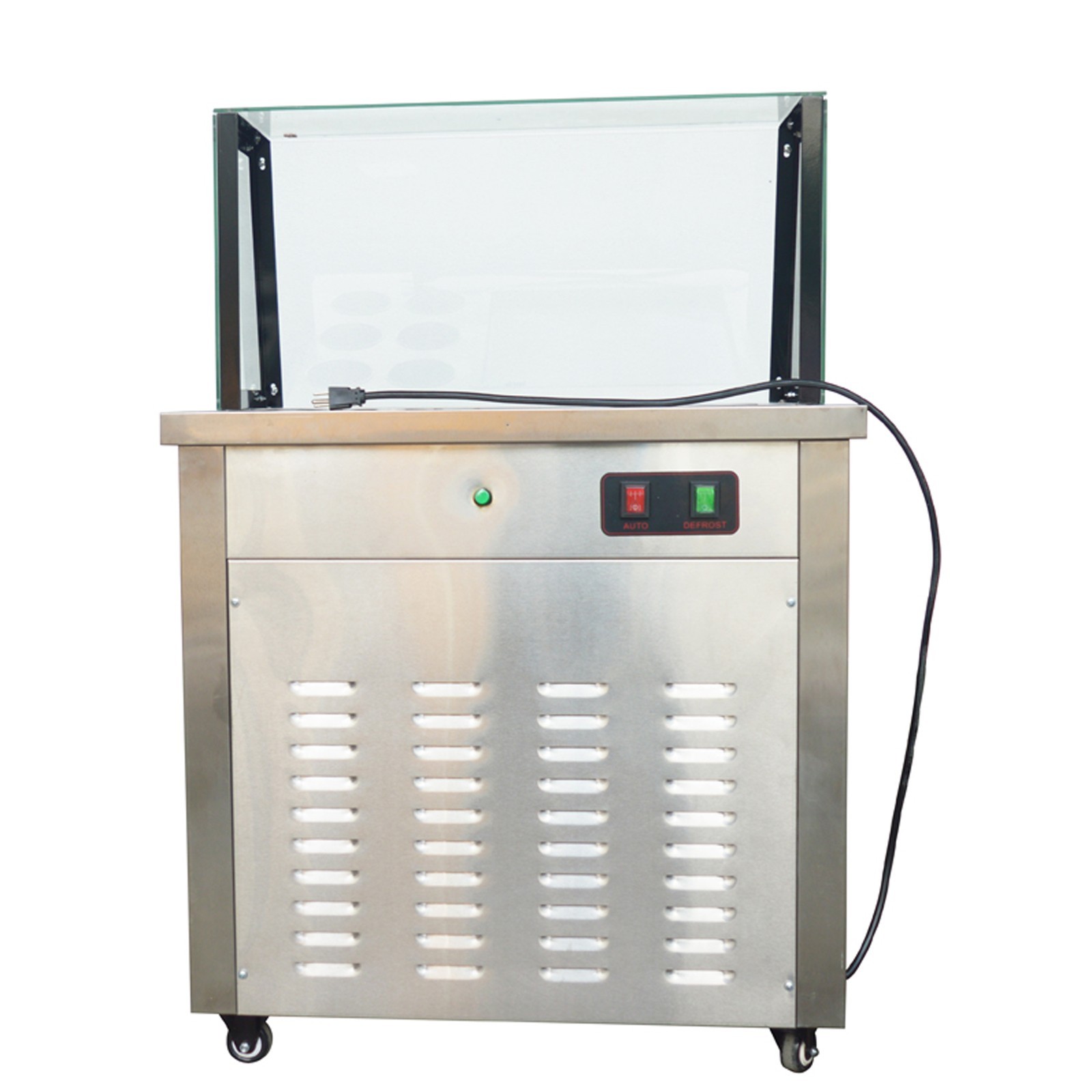 110V Fried Ice Cream Machine Frozen Yogurt Roll Maker Rolled Ice Cream Maker