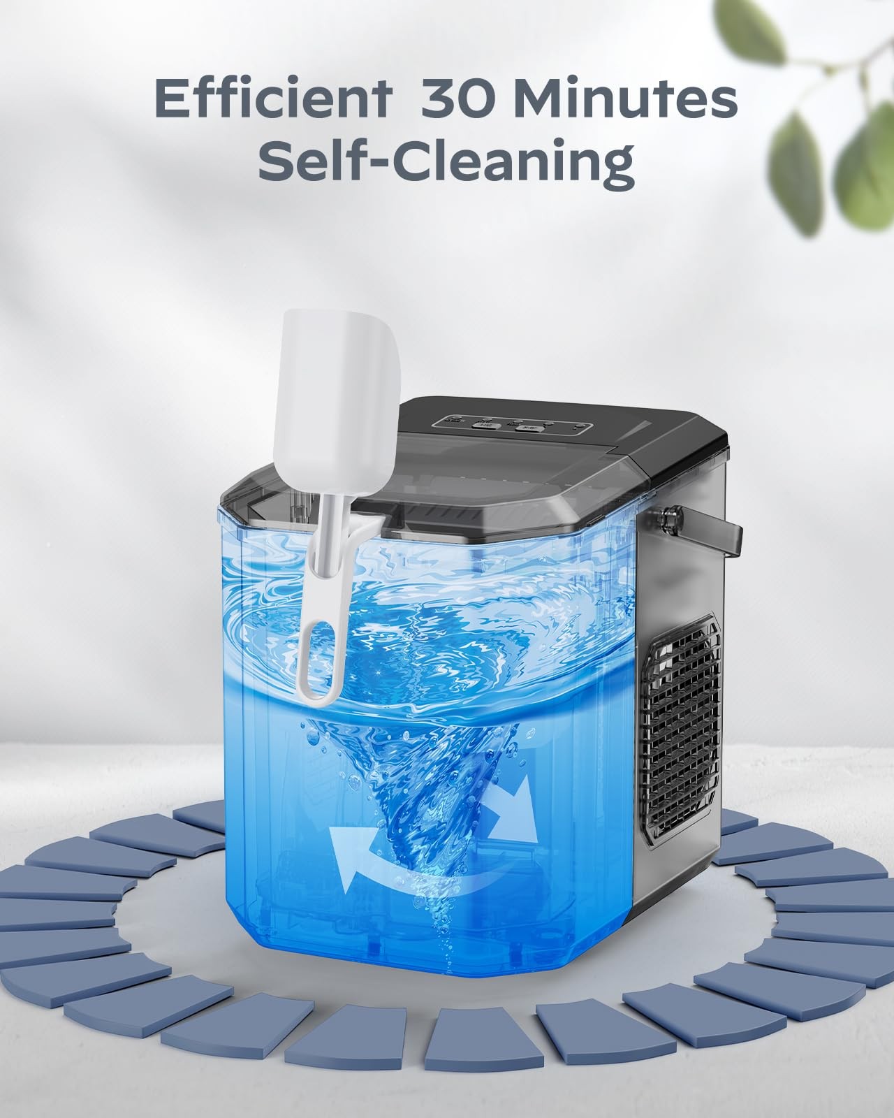 Silonn Ice Maker Countertop Portable Ice Machine Carry Handle Self-Cleaning Ice