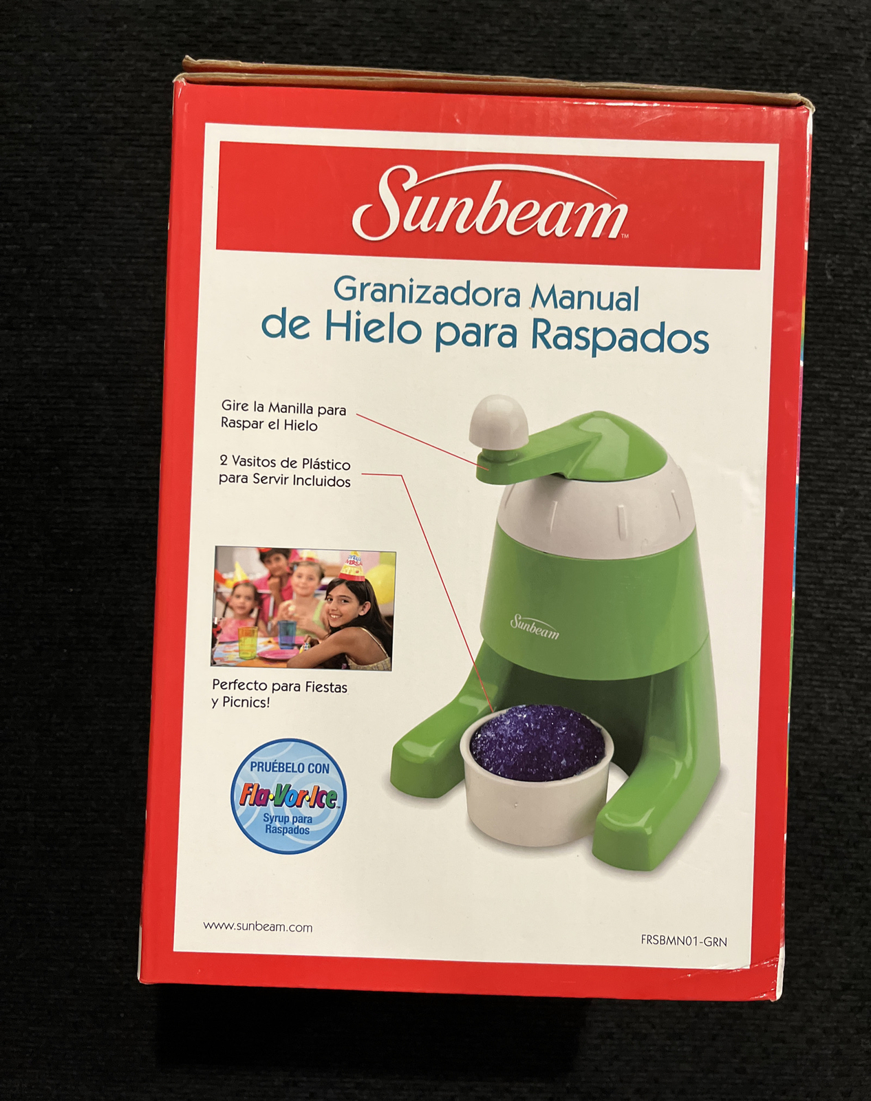 Sunbeam Manual Snow Cone Maker Flavored Ice w/ Serving Cup – Green New Sealed
