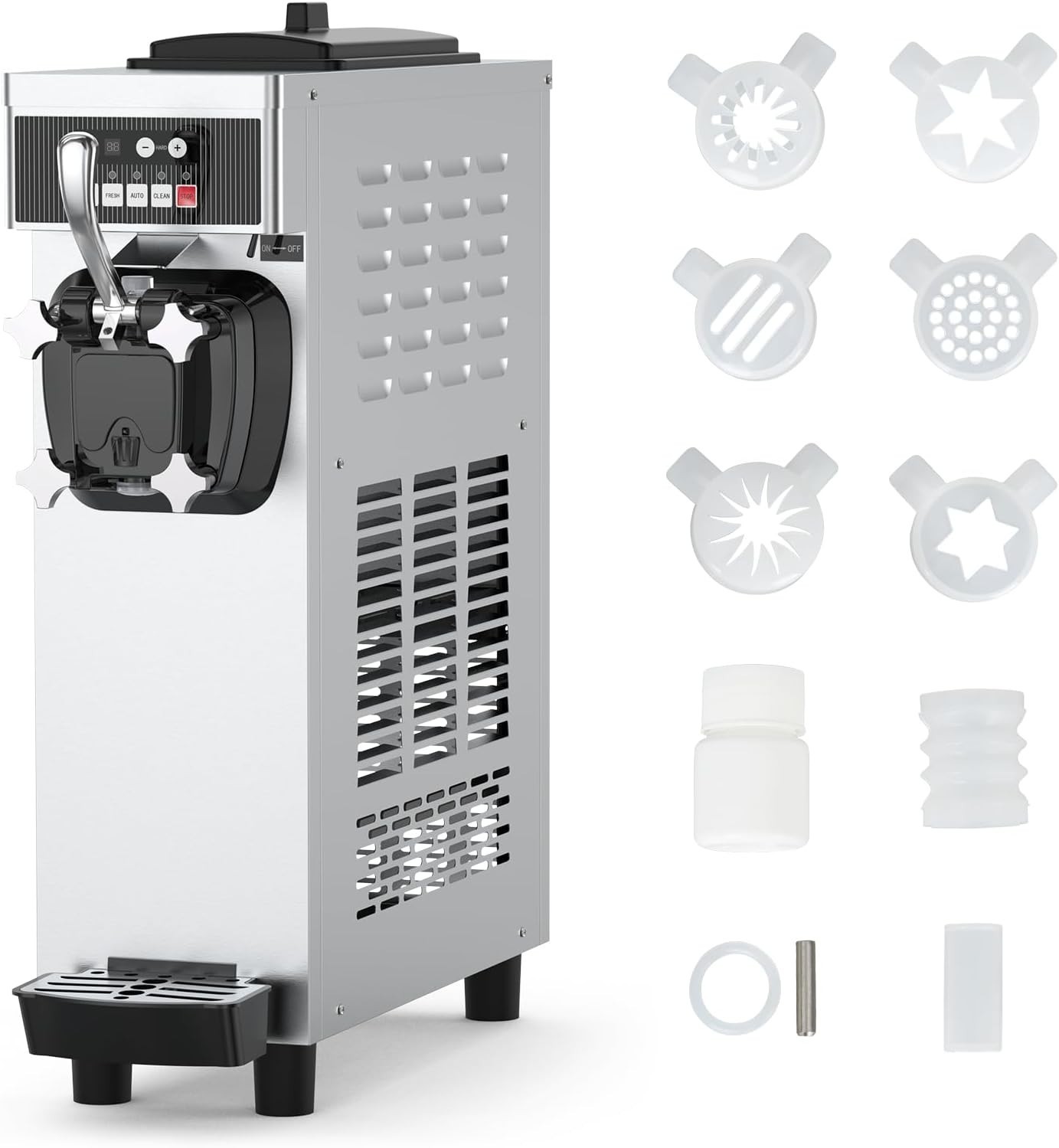 1200W Commercial Countertop Soft Serve Ice Cream Machine 4.7-5.8 Gal/H