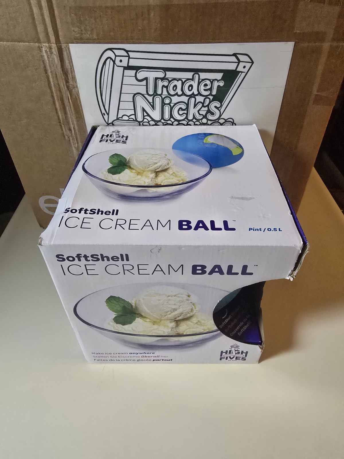 Yay Labs High Fives UCO Soft Shell Blue Ice Cream Ball Ice Cream Maker NEW 1pt