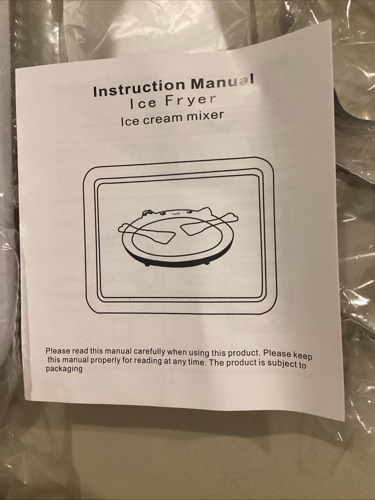 Instant Rolled Ice Cream Maker Pan DIY Yogurt Sorbet Kit With 2 Scrapers & 3 Cu