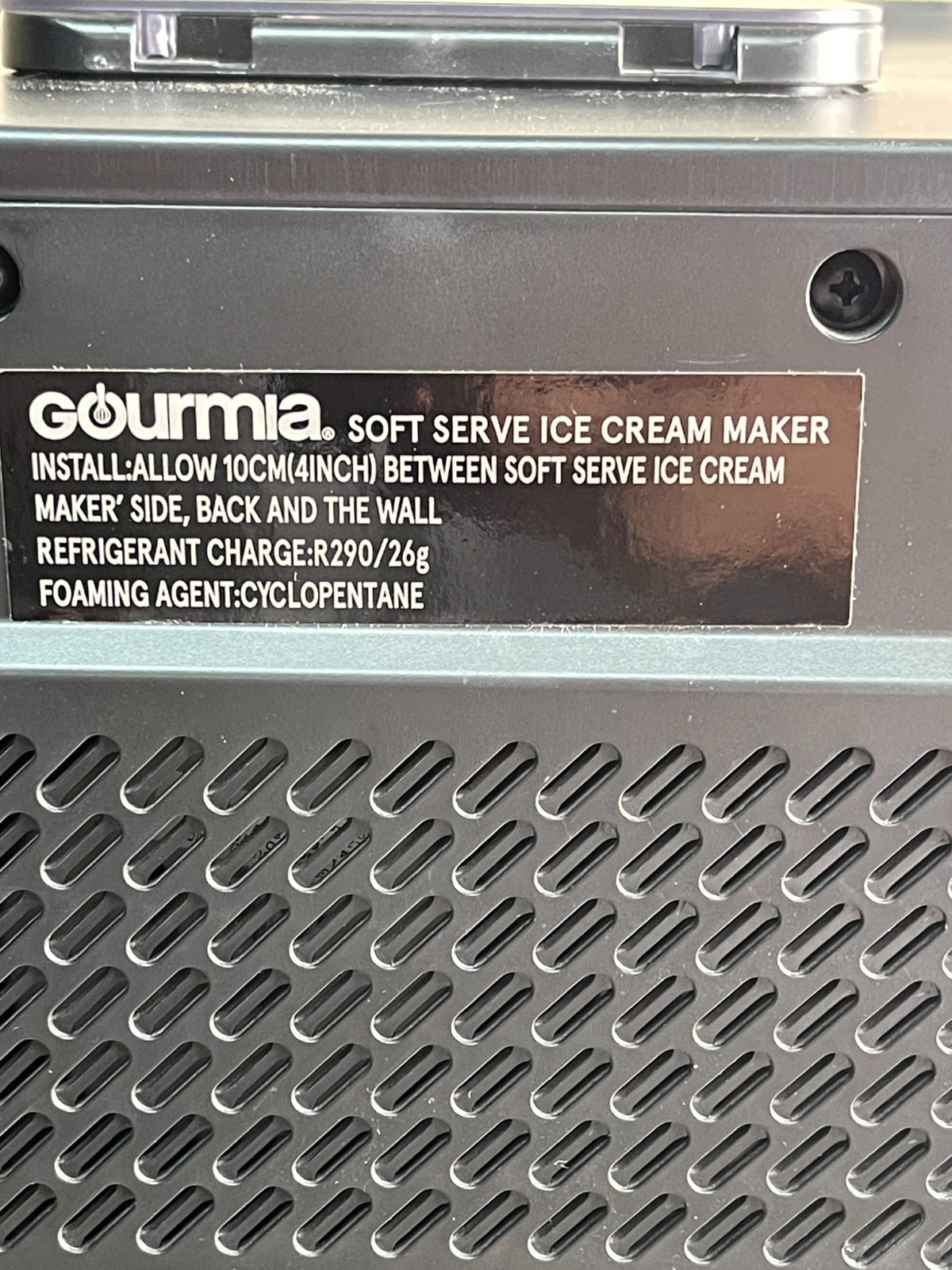 Gourmia GSI1020 Soft Serve Ice Cream Maker Gray Texture Control l(missing parts)