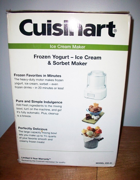 NEW Cuisinart ICE-21 Automatic 1.5 Quart Ice Cream Frozen Yogurt Sorbet Maker