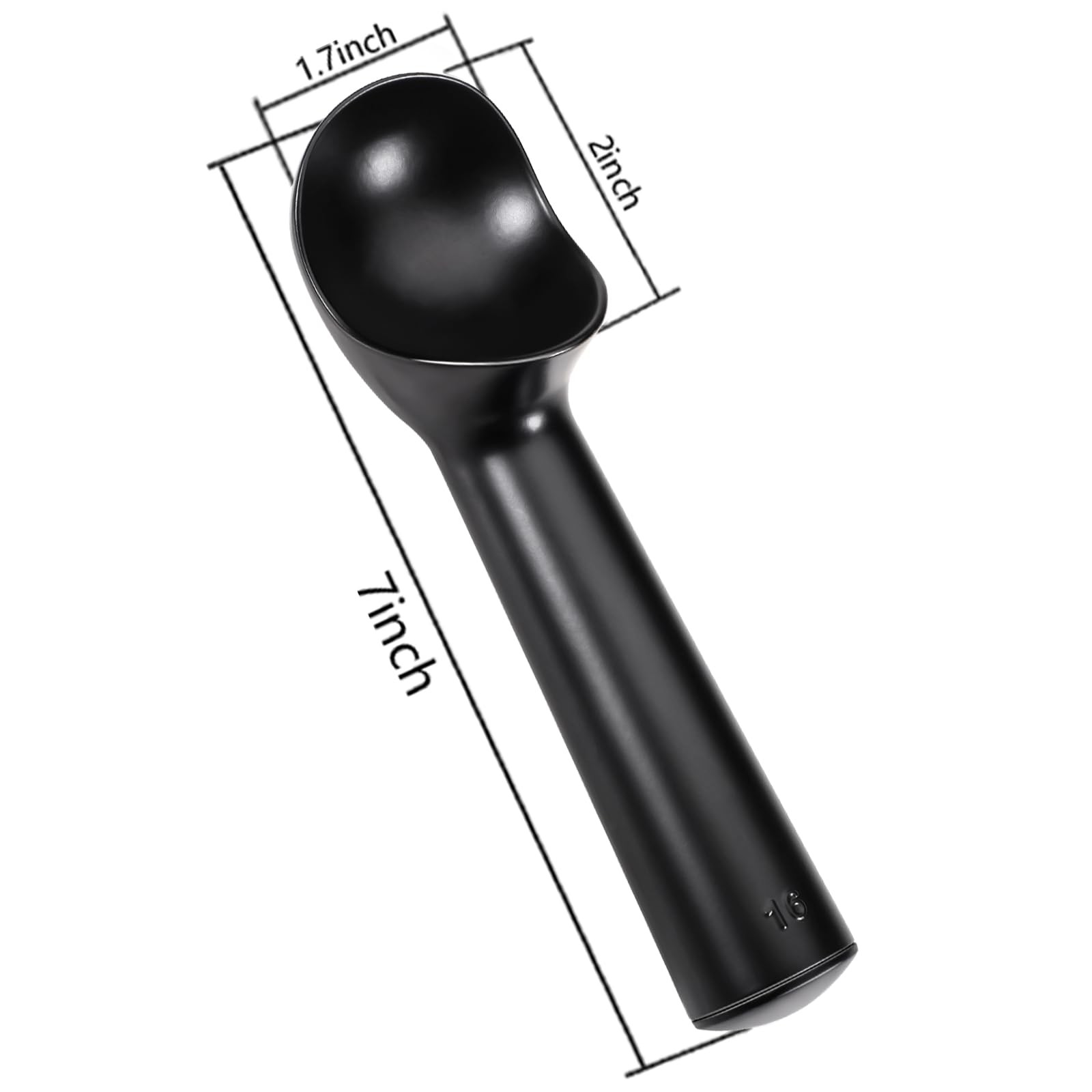 Pimoys 2.5oz Large Ice Cream Scoop 7 inches Nonstick Anti-Freeze 2.5oz, Black