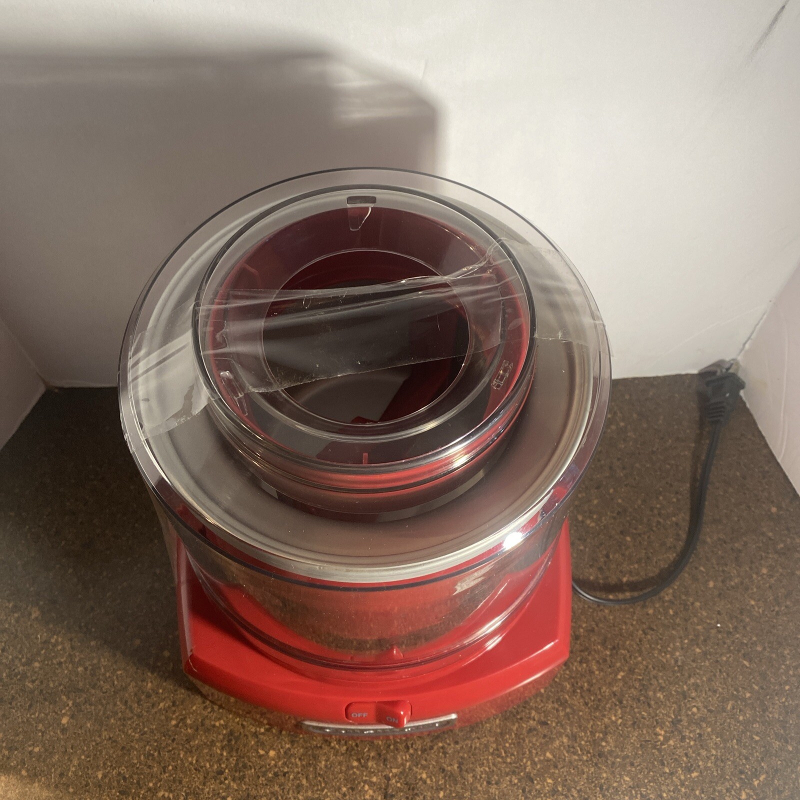 Red Cuisinart ICE-21 Frozen Yogurt-Ice Cream and Sorbet Maker–used a few times
