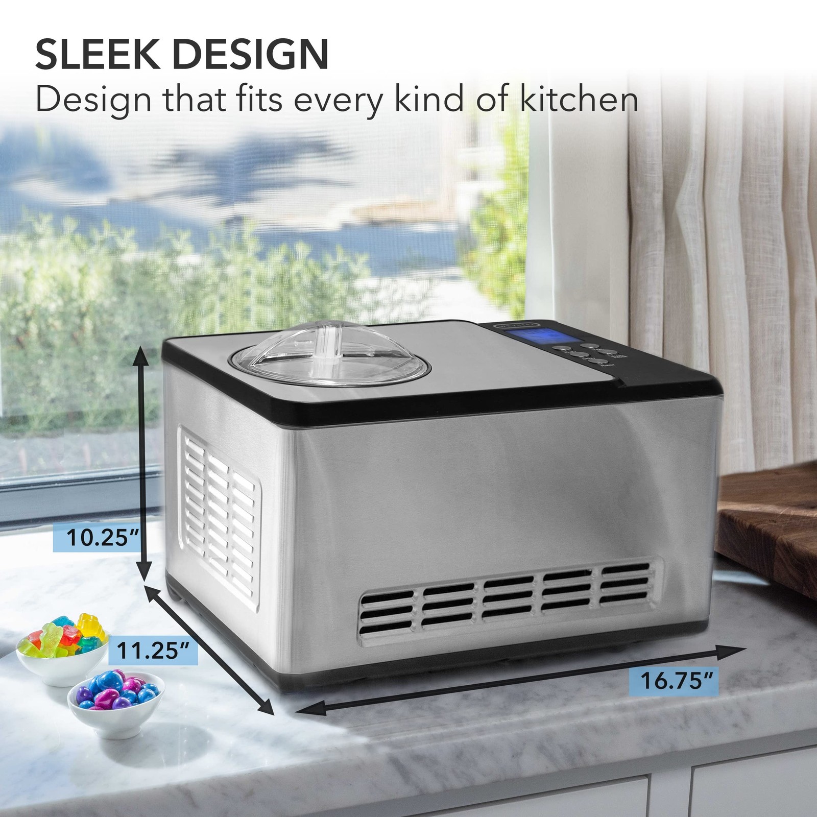 Whynter Ice Cream Maker Machine & Yogurt Automatic 2 Qt. with Built-In Compre…