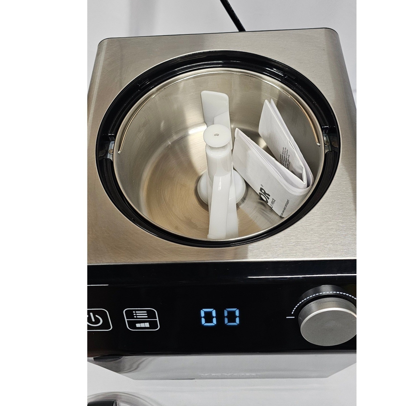 VEVOR Automatic Ice Cream Maker with Compressor 1.5qt Stainless Steel Black