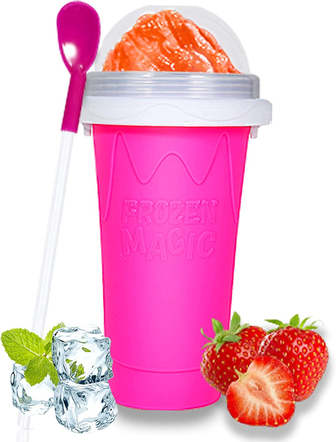Slushy Cup, TIK TOK Slushie Maker Cup Frozen Magic Squeeze Cup, Ice Cream Maker