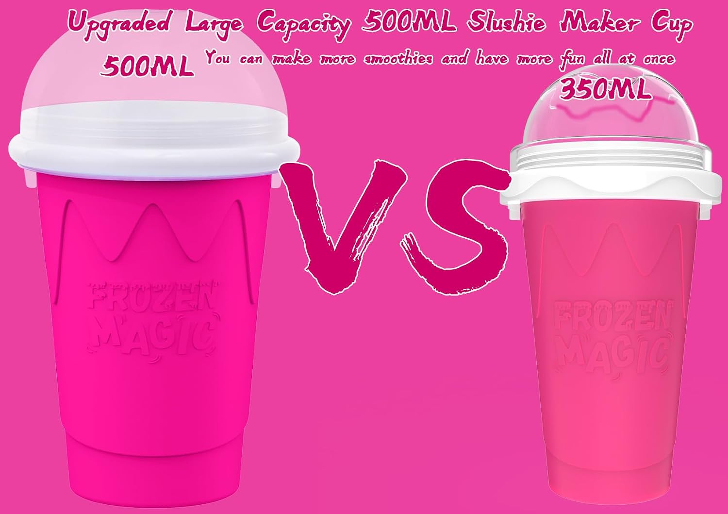 2PCS Slushie Maker Cup-500Ml DIY Magic Quick Frozen Smoothies Cups for Homemade