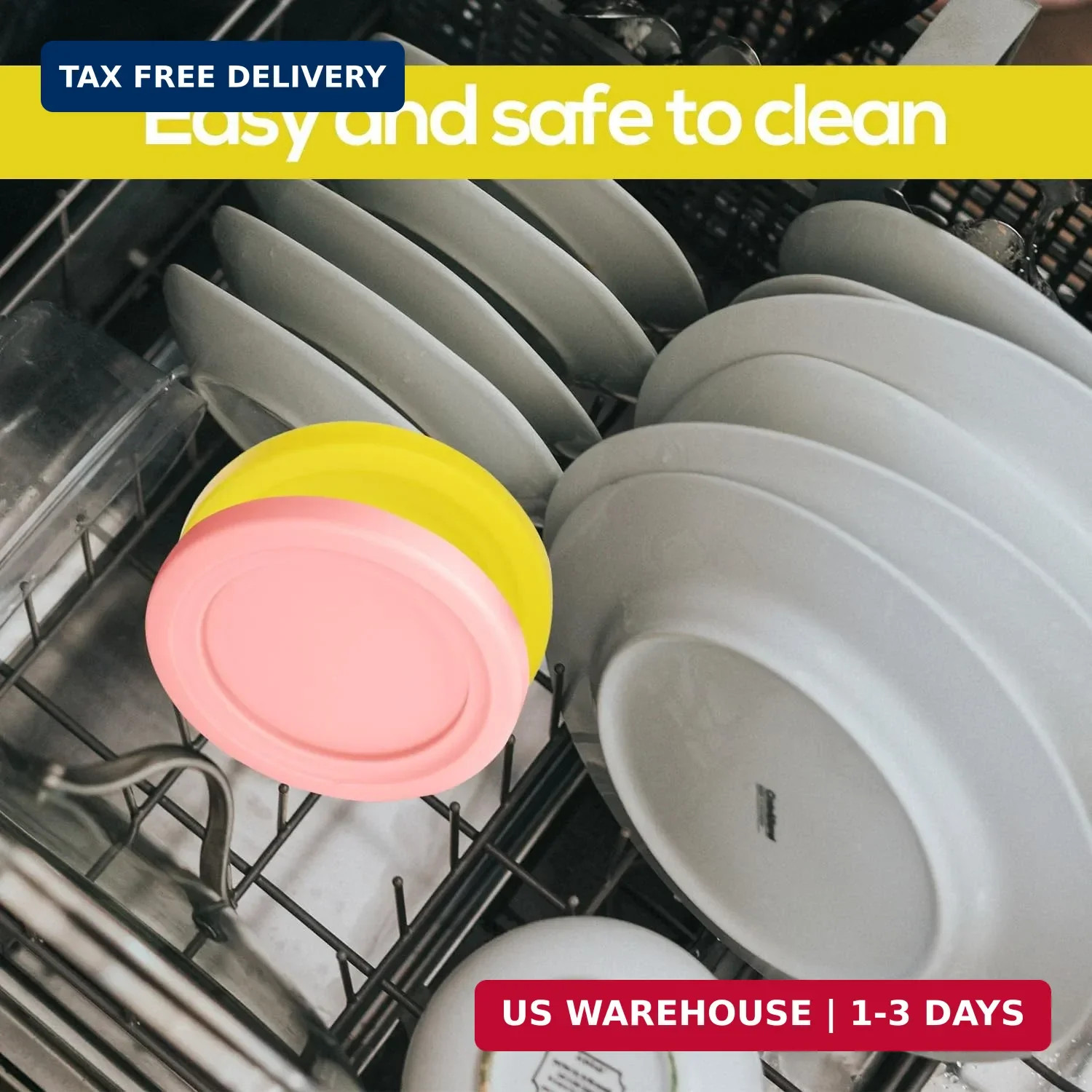 2pcs Ice Cream Container Lid, Round Silicone Covers Replacement for Ninja Creami