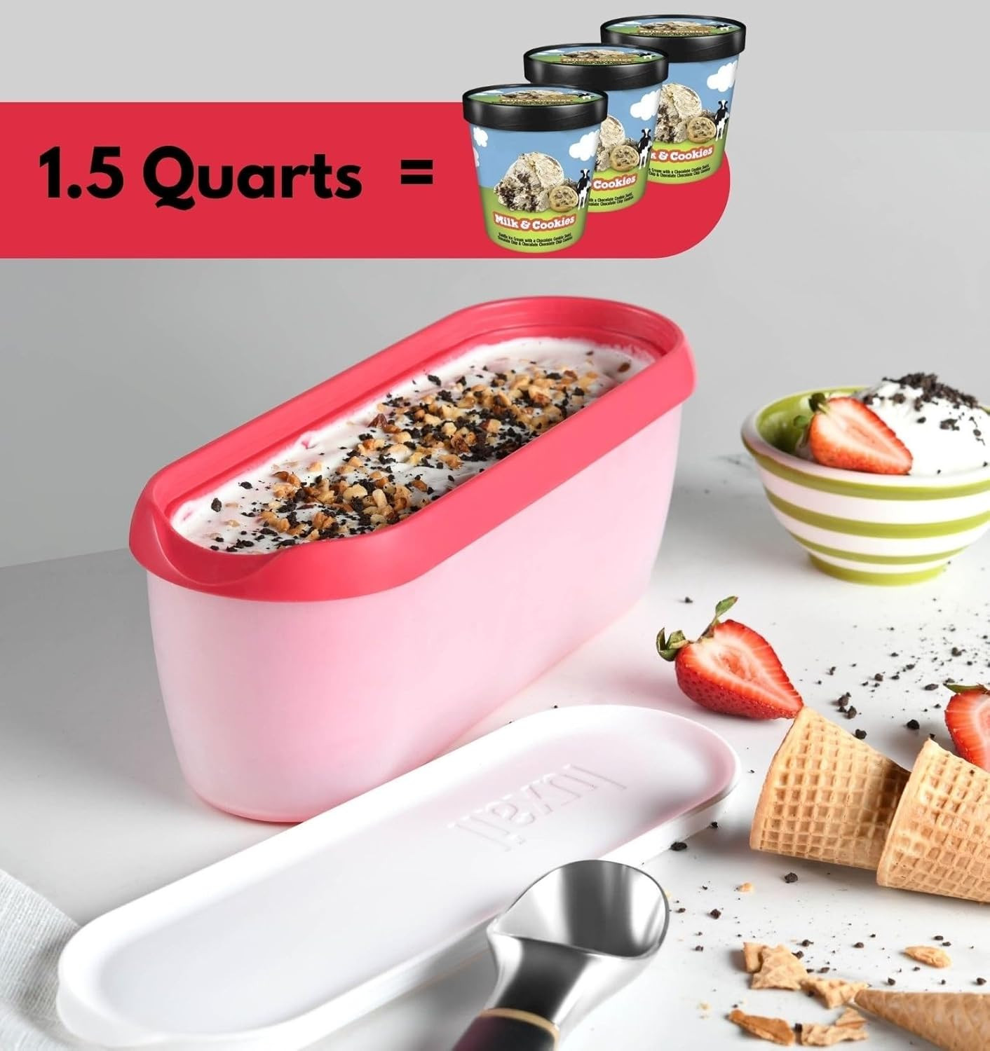 Ice Cream containers for homemade ice cream, Reusable Storage Freezer ice cream
