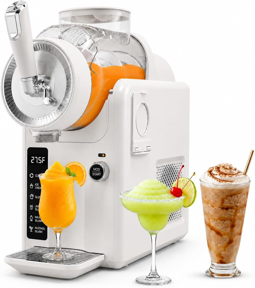Slushie Machine for Home, No Ice Needed, Soft Serve Ice Cream Maker | LED Displa