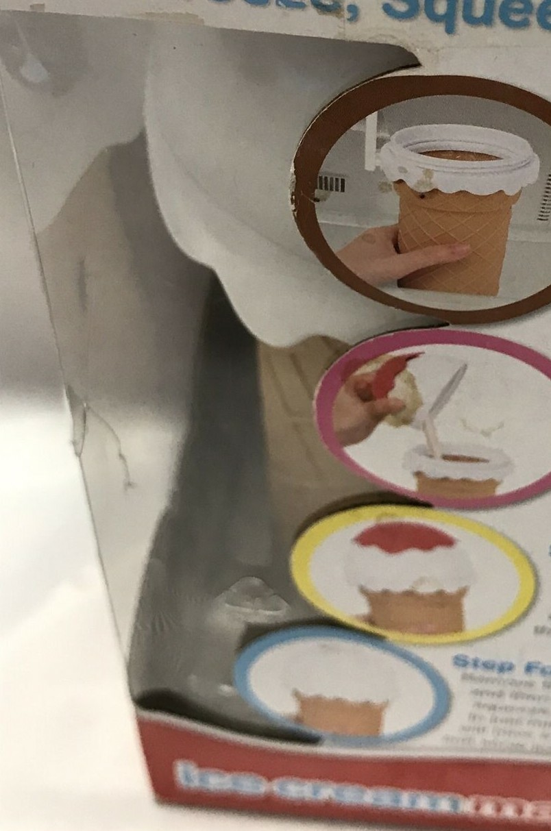 Chill Factor Ice Cream Maker With Cone, Lid & Spoon,1 Set, 5 + Years * See Pics.