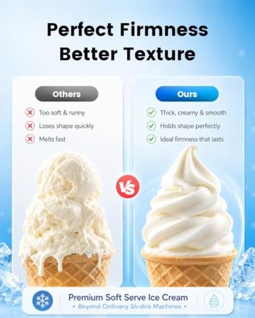 Slushie Machine for Home, 2-in-1 Slushy & Soft Serve Ice Cream Shadow Black
