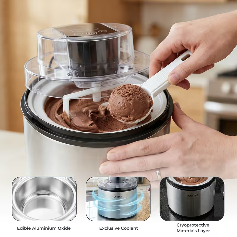 2 L Single-Serve Large Capacity DIY Ice Cream Maker Stainless Steel