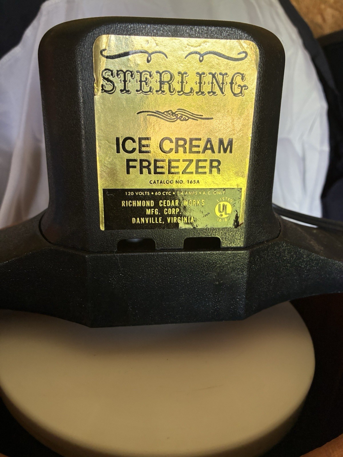 Vintage Sterling Ice Cream Freezer 5 Qt Wood Bucket RCW Model 165A
