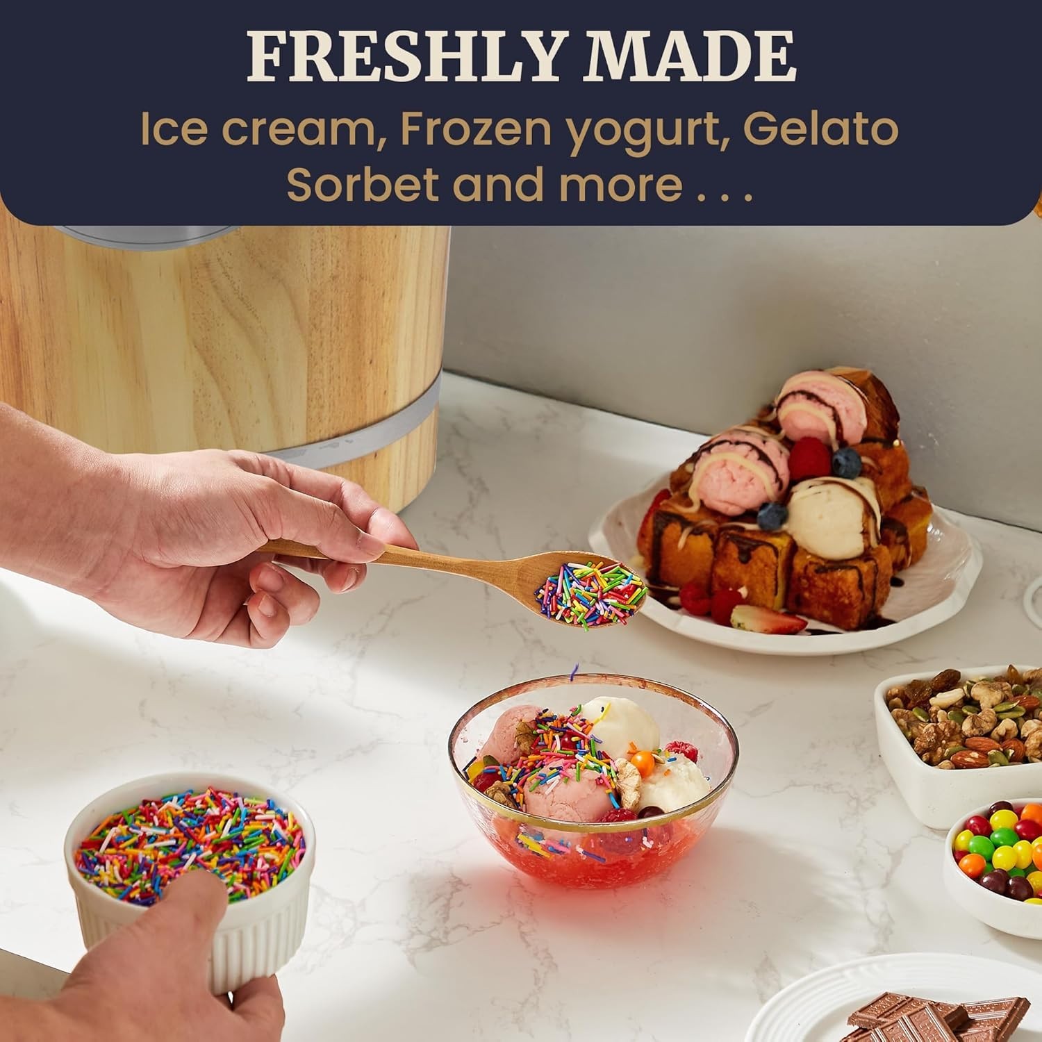 Traditional 6 Quart Ice Cream Maker – Vintage Style