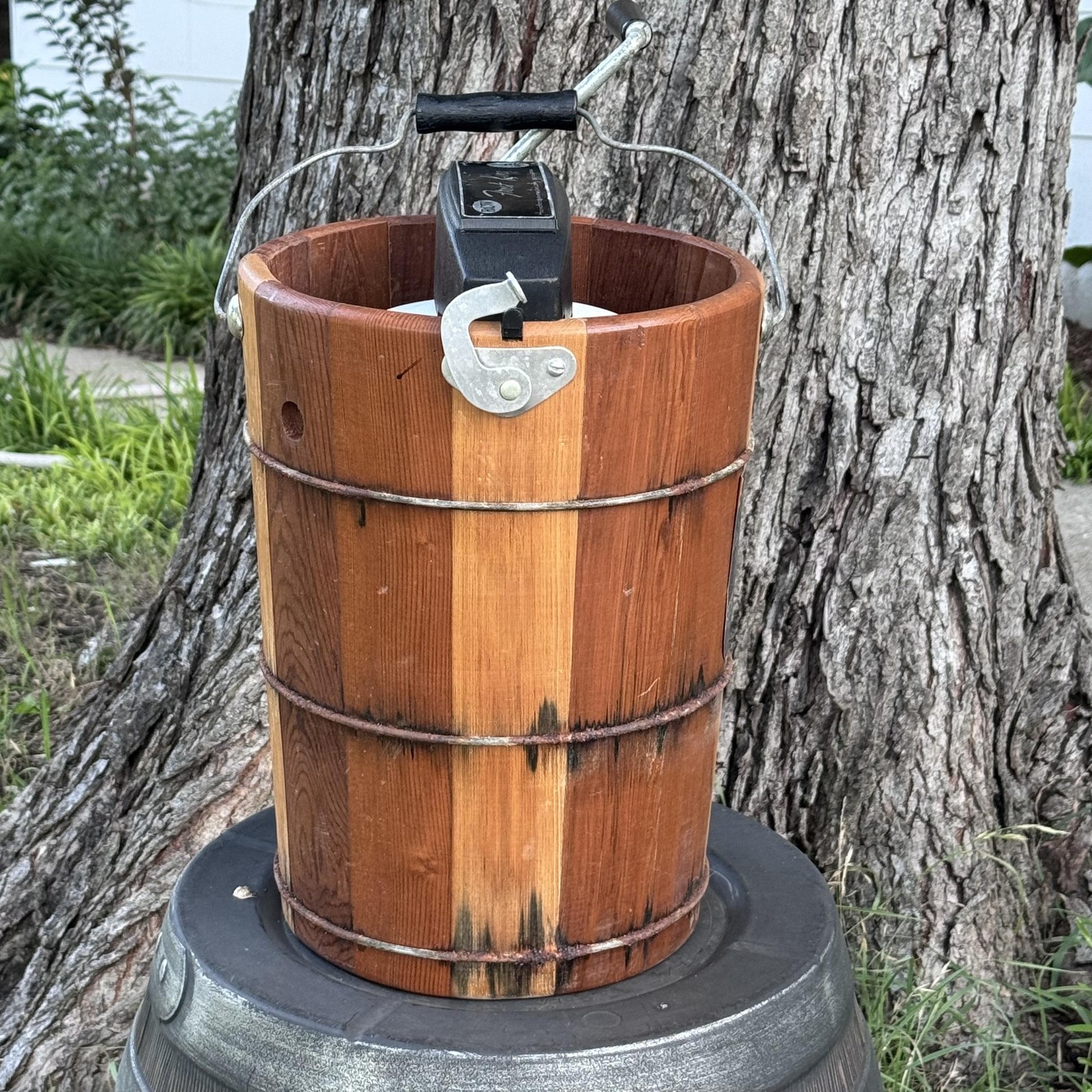 Vtg Richmond Cedar Works Frost King Ice Cream Freezer 4 Qt Wood Hand Crank USA