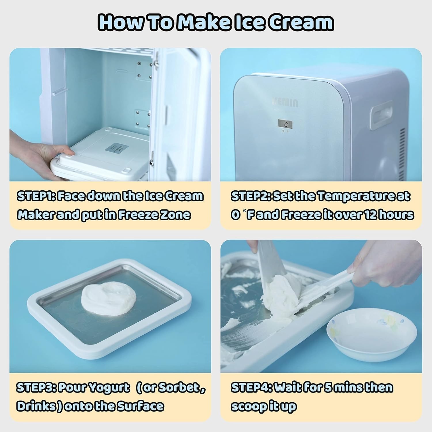 Compact Ice Cream Maker – Create Gelato, Frozen Yogurt and Slushies at Home