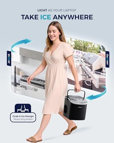 EUHOMY Countertop Ice Maker Machine, 26lbs/24Hrs, 9 Ice Cubes Ready in 6 Mins