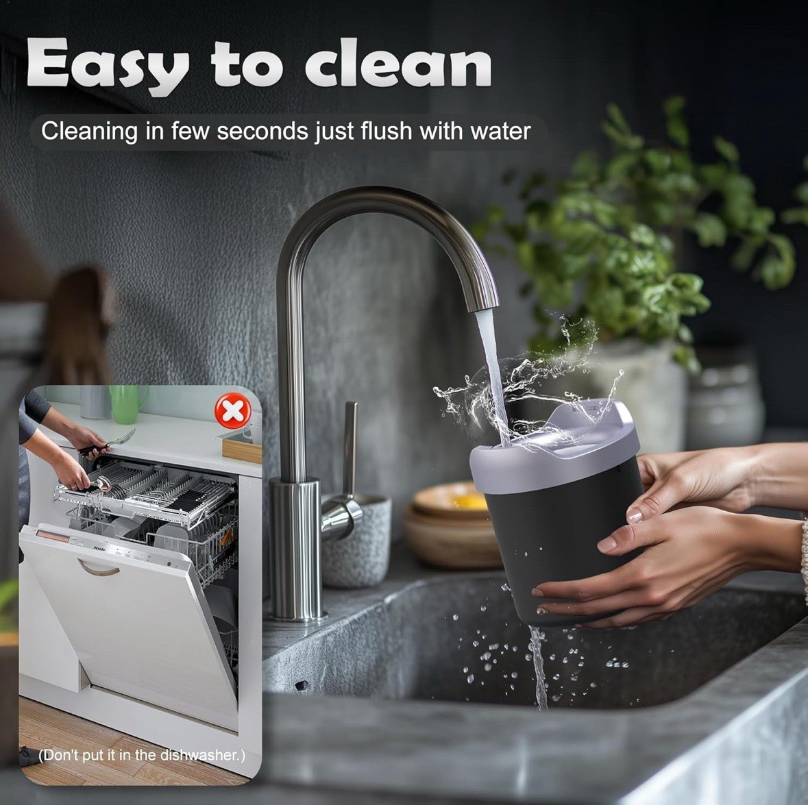 Electric Ice Cream Maker Machine Rechargeable Low Noise Easy To Clean Silver