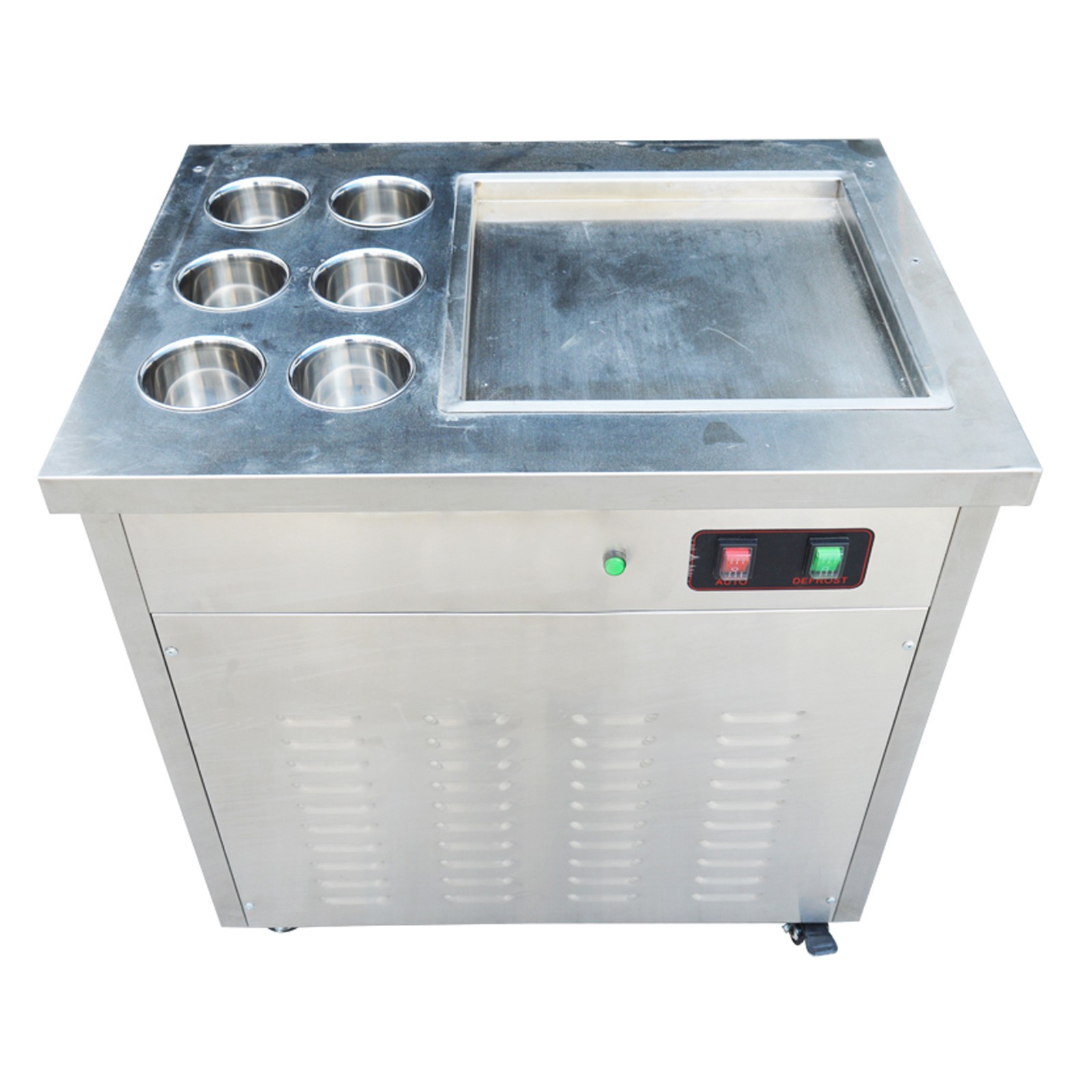 110V Fried Ice Cream Machine Frozen Yogurt Roll Maker Rolled Ice Cream Maker