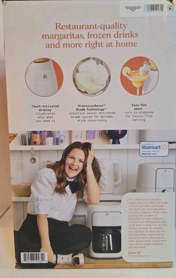 NIB Beautiful Slush Crush 60oz 4-Speed Frozen Drink Maker White Icing