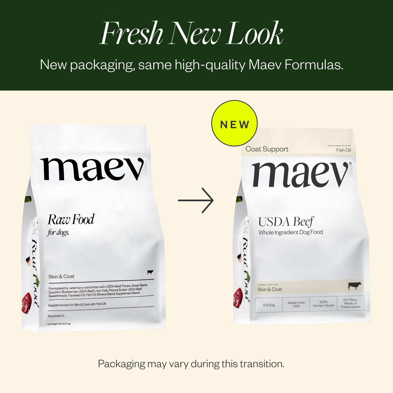 Maev Human-Grade Fresh-Frozen Beef Dog Food Grain-Free Whole Ingredient Raw