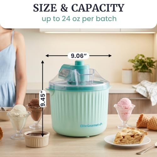 EIM1750 Self-Churning Electric 1Qt. Ice Cream Maker, Homemade Ice Cream,