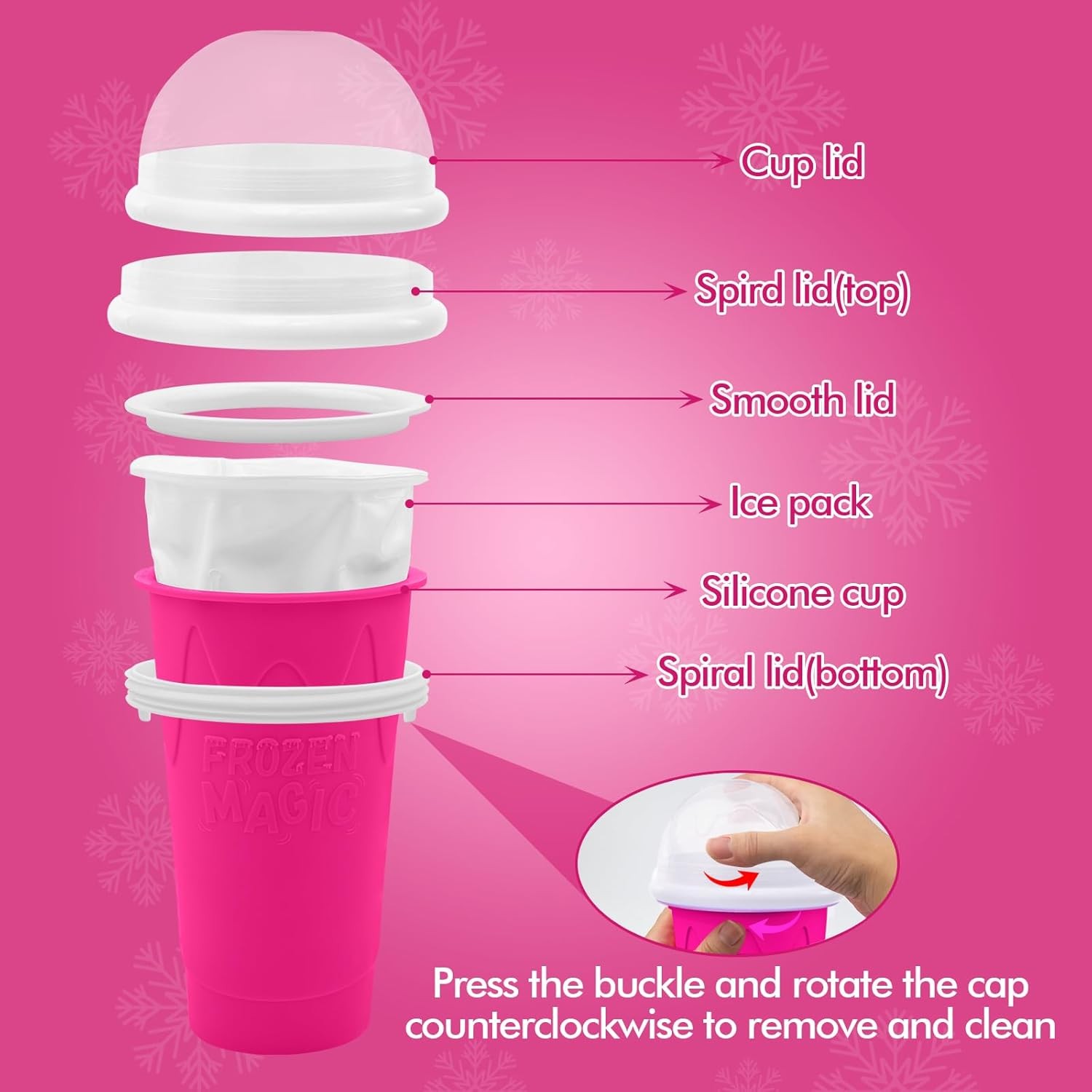 500ML Slushie Maker Cup- DIY Magic Slushy Maker Squeeze Cups, Portable Smoothie