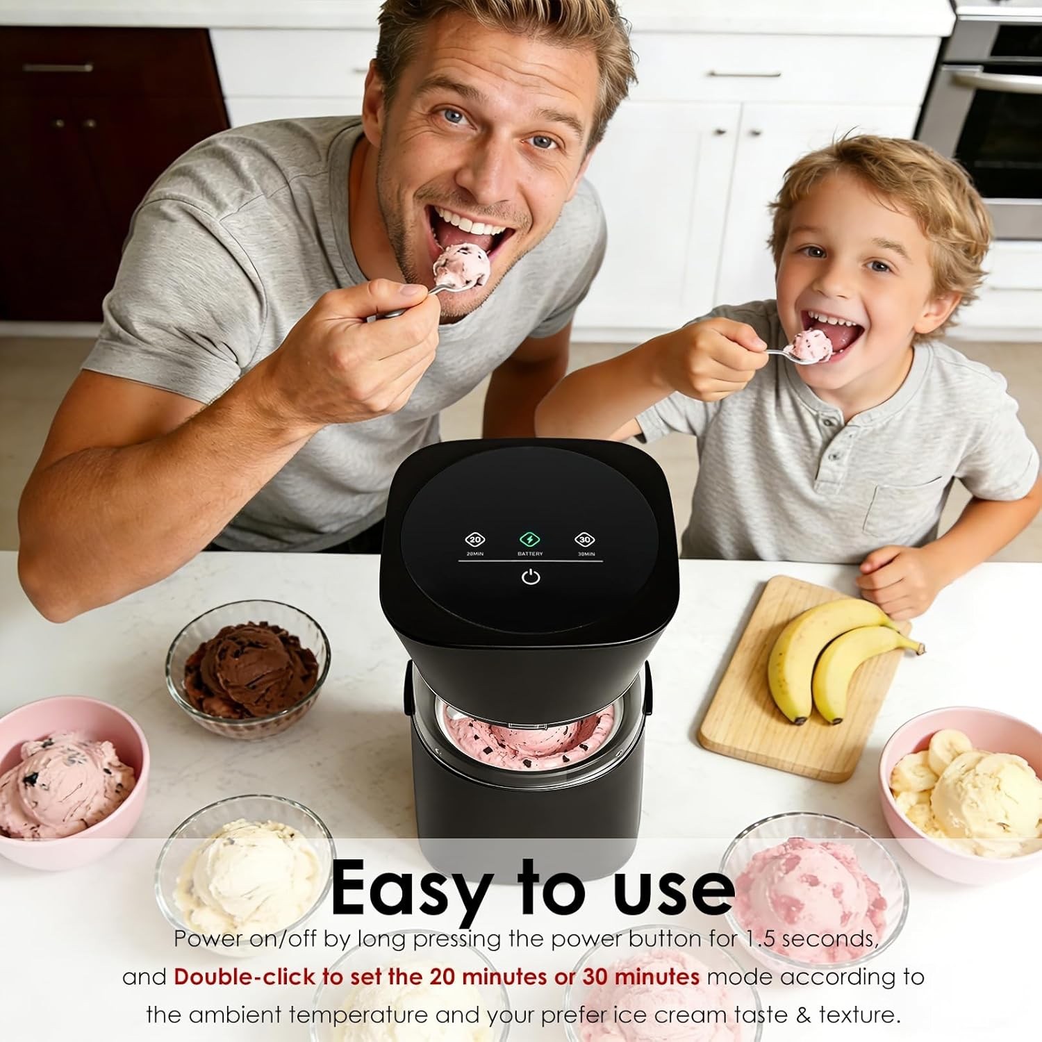 KITOART Ice Cream Maker Machine, Premium Electric Ice Cream Mini Maker Machine